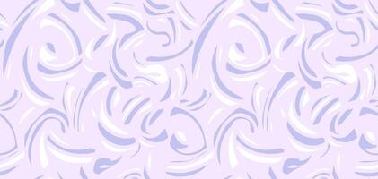 Abstract organic shapes seamless pattern. hand drawn bold curved shape and wavy lines. Contemporary minimalist print on a pastel violet background. Plain geometric ornament vector