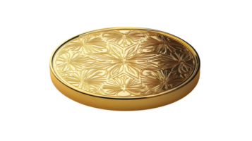 Polished Gold Coin Featuring a Beautiful Engraved Pattern for Collectors and Investors. png