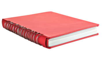 A Vibrant Red Spiral Bound Notebook Perfect for Taking Notes, Journaling, or Sketching, Ideal for Students and Professionals Alike. png
