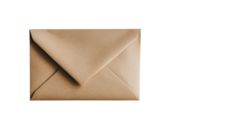 A Simple Brown Paper Envelope Displayed Against a White Background for Use in Mailing, Packaging, or Creative Projects. png
