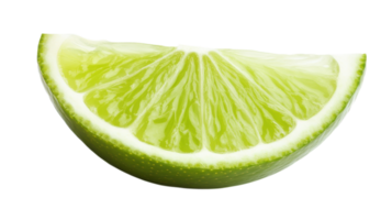 Isolated Bright Green Lime Slice on a White Background Perfect for Culinary and Beverage Presentations. png