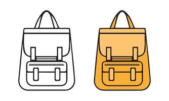 Elegant Bag Icons in Line and Flat Styles vector