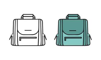 Simple and Stylish Line and Flat Bag Icons vector