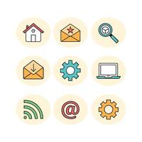 Essential Flat and Line Web Icons vector