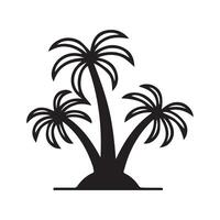Minimal Palm and Coconut Tree Icons vector
