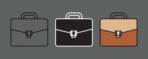 Essential Line and Flat Briefcase Icons vector