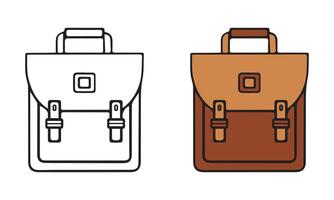 Stylish Bag Icons in Line and Flat vector