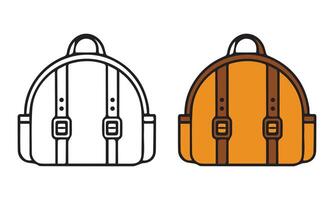 Customizable Icons of Bags in Line and Flat vector