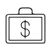 Professional Toolkit Line and Flat Briefcase Icons vector