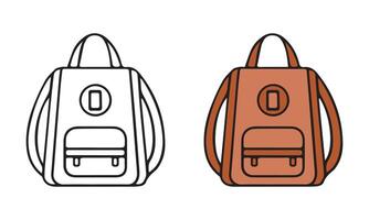 Bold and Minimal Line and Flat Bag Icons vector