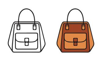 Essential Bag Icon Collection Line and Flat Vectors