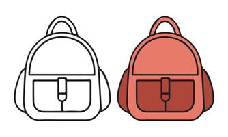 Creative Bag Icons in Line and Flat Formats vector