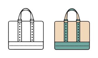 Minimalist Line and Flat Bag Icons vector