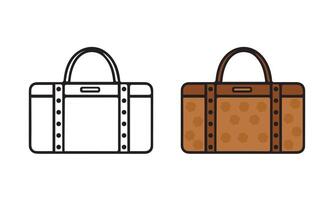 Simple and Clean Line and Flat Bag Icons vector