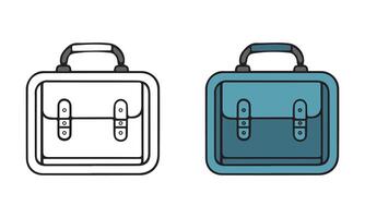 Classic Bag Icons in Flat and Line Styles vector