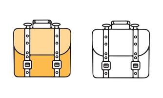 Flat and Line Icons of Modern Briefcases vector