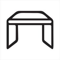 Table Desk Icon Set Line and Flat Vectors