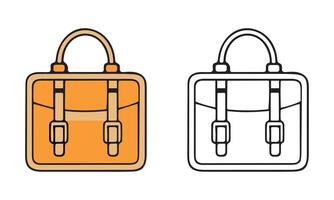 Sleek and Simple Line and Flat Briefcase Icons vector