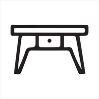 Line and Flat Icons of Desks vector