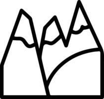 A mountain range is shown in black and white vector