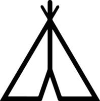 A black and white image of a teepee vector