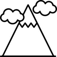 A mountain with clouds and clouds in the sky vector