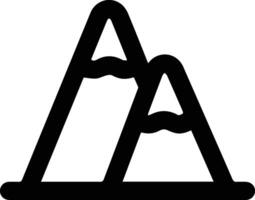 A mountain icon with a mountain in the background vector