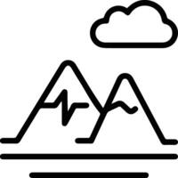 A mountain with a cloud and a heart vector