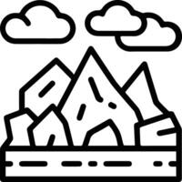 A mountain landscape with clouds and a sky vector