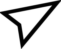 A black and white arrow pointing down vector
