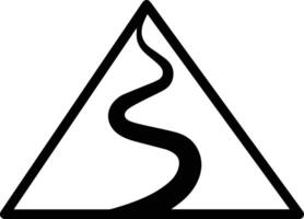A black and white image of a triangle with a snake in it vector