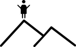 A person standing on top of a mountain with a sign that says the mountain is too high vector