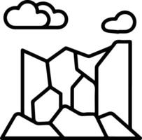 A mountain with clouds and a cloud vector