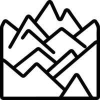A mountain line icon with a white background vector
