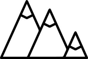 A mountain icon with three peaks vector