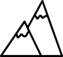 A mountain icon with two peaks vector