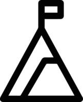 A black and white logo of a triangle with a flag on top vector
