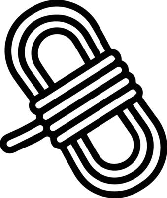A black and white image of a rope