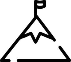 A mountain with a flag on top of it vector
