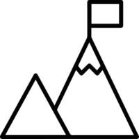 A mountain with a flag on top of it vector