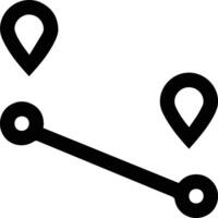 A black and white icon of two pins vector