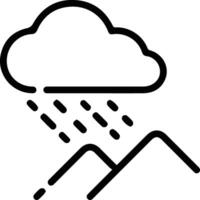 A black and white illustration of a cloud and rain vector