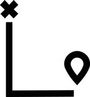 A black and white image of a map pin vector