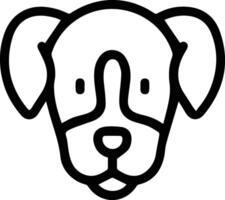A dog's head is shown in a simple line drawing vector