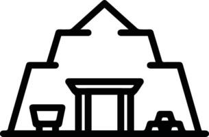 An image of a pyramid with a building in the background vector