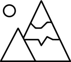 A mountain with a sun and a mountain in the background vector