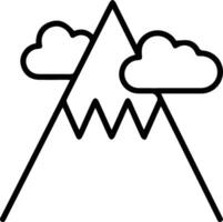 A mountain with clouds and clouds in the sky vector