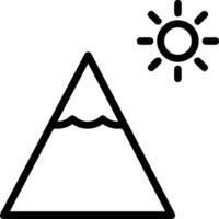 A mountain with a sun and water in the background vector