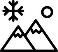 Winter icon with snowflakes and mountains vector
