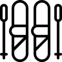 A pair of skis and a pair of poles vector